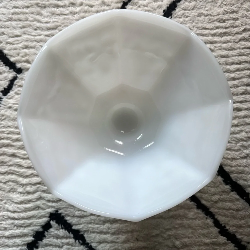 Anchor Hocking Vintage Milk Glass Pedestal Compote Bowl